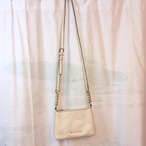 White Michael Kors over the shoulder bag